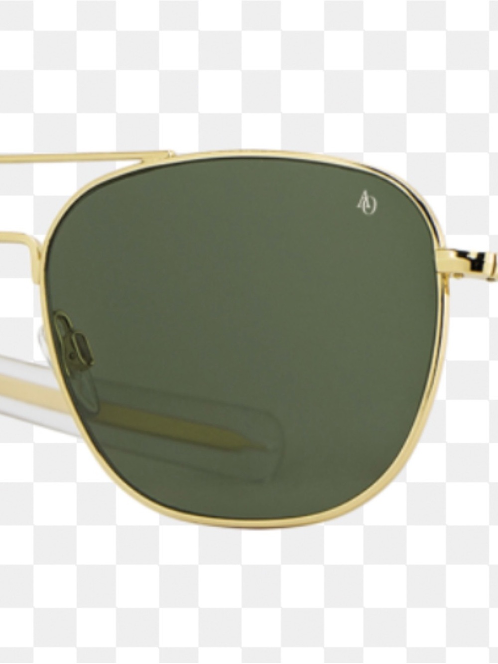 American Optical Original Pilot Sunglasses Gold 57 20 AO Eyewear Aviator Vintage